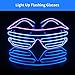 Light Up EL Wire Neon Shutter Glasses Flashing LED Rave Sunglasses for 80s, EDM, Parties Decorations(1 Pack)