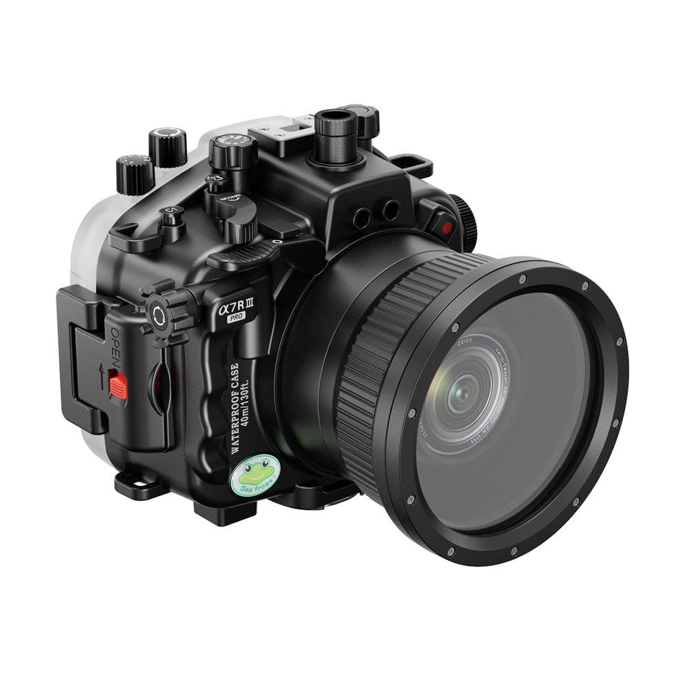 Seafrogs Professional Underwater Housing for Sony A7R III A7M III [40m/130ft] Camera Housing Diving Case V3 for Sony A7iii A7riii A7r3 A7m3 (Standard Port) Zoom Ring for FE 16-35 F4 Included