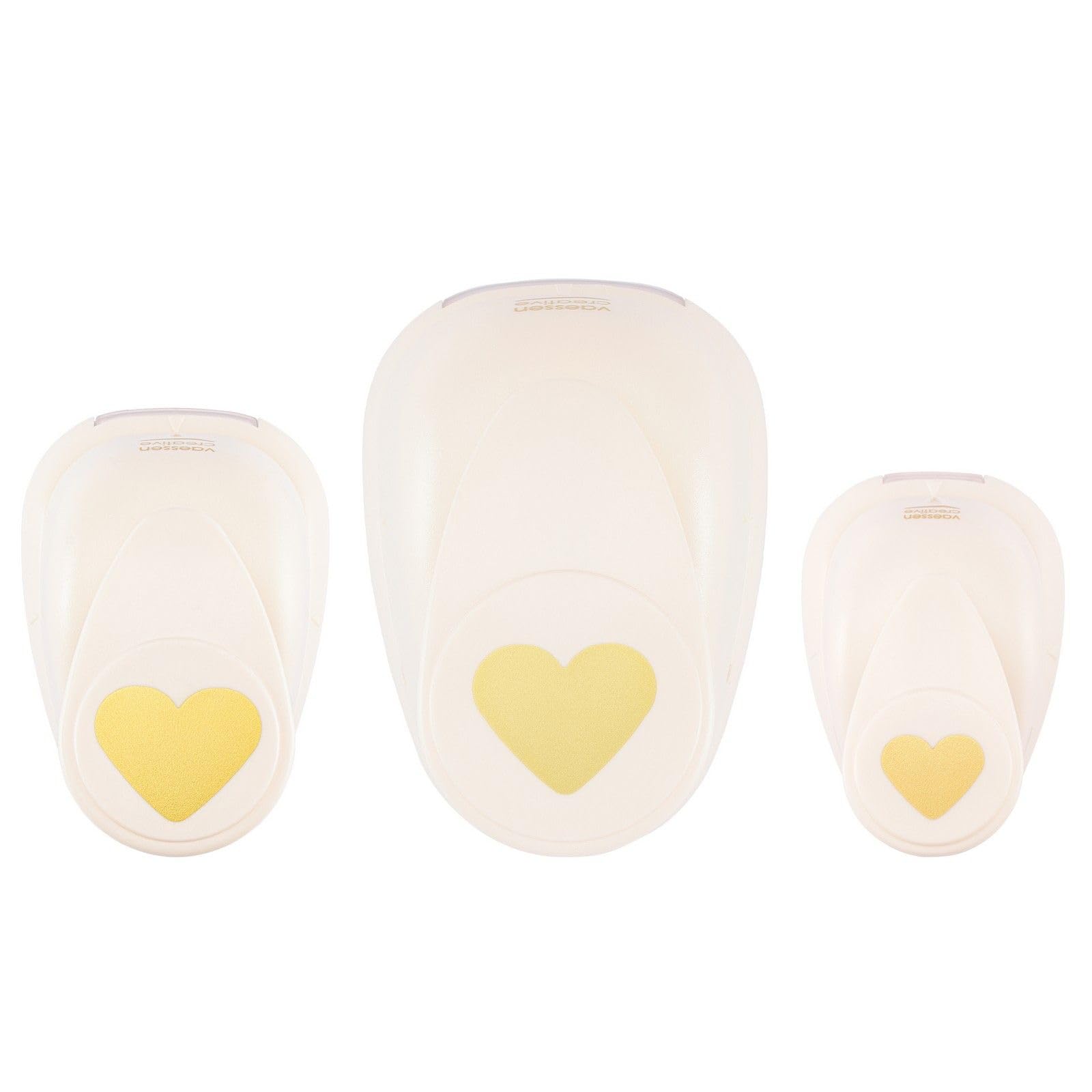 Vaessen Creative Craft Paper Punch - Hearts - 3 Pcs - Various Sizes - Circle Cutter for Crafting and Card Making