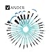 Vander Synthetic Kabuki Foundation Blending Makeup Brushes Kit with Bag - Blue