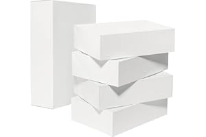 Mefleet 14x10x4 Large Gift Boxes with Lids 10 Pack Extra Deep Clothes Shirt Robe Sweater Box for Christmas Presents, Holidays, Birthday Gift Wrapping White