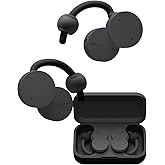nwm DOTS Wireless On-Ear Speakers (Open Ear Earphones) Sound Leakage suppressed (PSZ Technology - Bone Conduction Alternative) with Optimal Microphone Function Designed in Japan | Charcoal Black