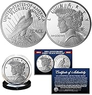 100th Anniversary of The First Peace Silver Dollar 1 OZ 39mm Tribute Coin Medallion Double Dated with Certific