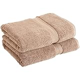 Superior 900 GSM Luxury Bathroom Towels, Made Long-Staple Combed Cotton, Set of 2 Hotel & Spa Quality Bath Towels - Latte, 30