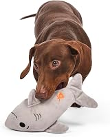 Petface Seriously Strong Rubberoid Shark Plush Dog Toy Built-In Squeaker Durable view 4