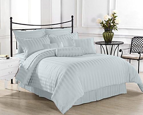 Casa Copenhagen Exotic Collection 800 Thread-Count Egyptian Cotton 2 Pieces Twin Duvet Cover Set, Ice Blue