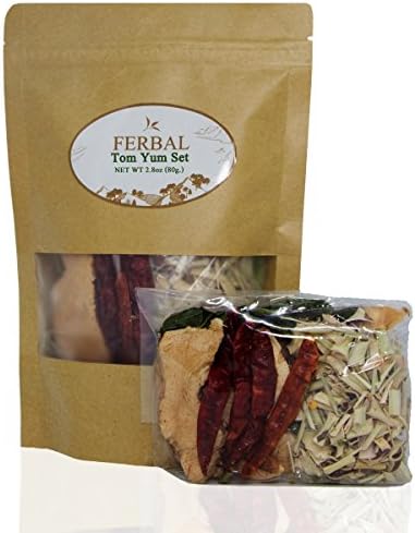 Ferbal Dried Tom Yum Soup Mix Vegetable Set All Natural Hot Thai Food 80 g (2 set / 1 pack)