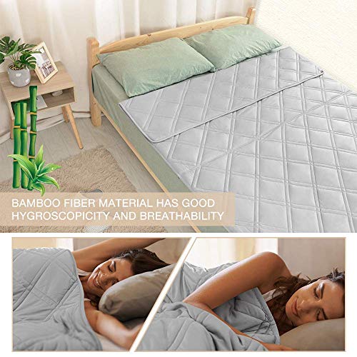 Cooling Weighted Blanket 100 Chilled Bamboo (60''x80'' 15lbs Queen