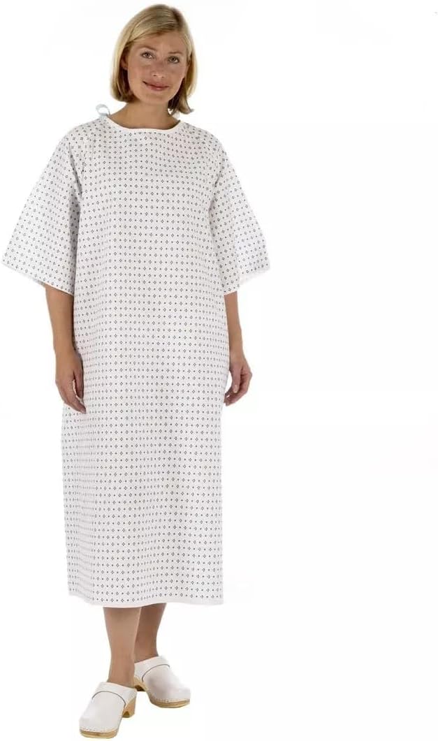 EASY CARE SOLUTIONS Unisex Patient Gown Wrap Style Hospital One Size