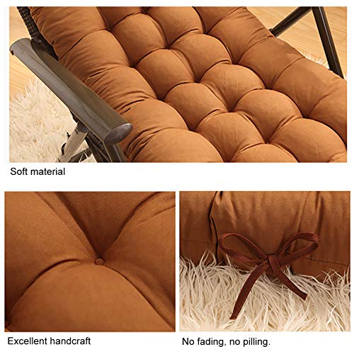 Uheng Indoor Outdoor Patio High Seat Back Chair Cushion for Rocking Chair with 6 Ties, Thick Padded Chaise Lounger Swing Bench Cushion Loveseat Recliner Pads Mat Garden, 49"x19"(Wine Red)