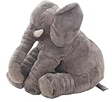 Baby Children Long Nose Elephant Doll Pillow Soft Plush Stuff Toys Lumbar Pillow ( Grey)) by If Love