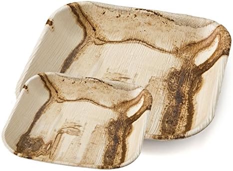 Leafware Square Plates Natural (10" &amp; 7") 25 Pack