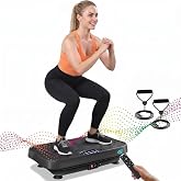 Vibration Plate Exercise Machine 460 Lbs Capacity, 200 Speeds Full Body Workout Vibrating Plate for Lymphatic Drainage Weight Loss, Shake Platform with Bluetooth for Women Men