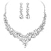 Youfir Bridal Austrian Crystal Necklace and Earrings Jewelry Set Gifts fit with Wedding Dress