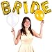 Bachelorette Party Decorations Kit (Set of 22) – Bridal Shower Party Supplies & Decor – Bride to Be Sash, White Gold Latex Balloons, Foil Balloon Letters, Ring, Champagne Balloon, Foil Fringe Curtain
