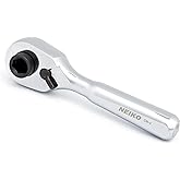 NEIKO 03002A Stubby Ratchet, 1/4 Inch Ratchet Wrench and Bit Driver, 108-Tooth Reversible Ratchet, 3.3 Degree, Mini 1/4 Ratch