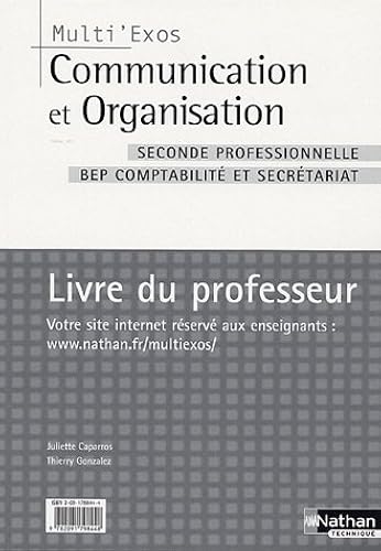 Download Communication et Organisation 2e professionnelle BEP comptabilité et secrétariat : Livre du professeur PDF
