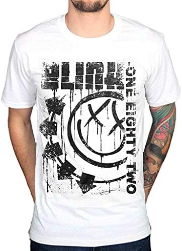 YITUOT Men's Official Blink 182 Spelled Out One Eighty Two T-Shirt