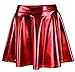 Simplicity Women's Metallic Skirt Ballet Dance Disco Pleather Skater Holographic Skirt