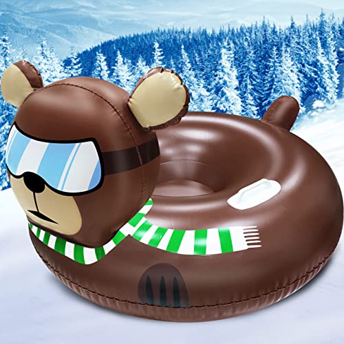 TURNMEON Giant Snow Tube, Winter Inflatable Snow Sled for Kids Adults