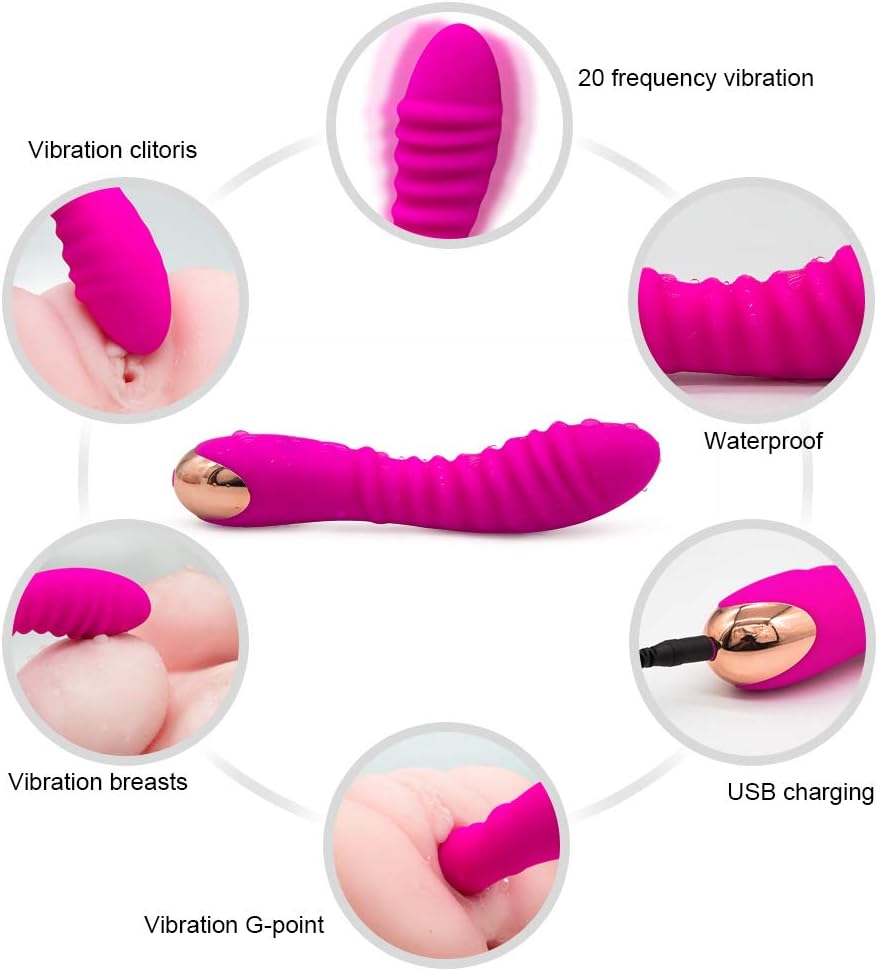 Portable -Multiple-Speed Vibrating Silicone Waterproof Rotating Shower Sucker Spiral Baby Markers Curved John in anfei 20 Frequency Suitable for Women Vibrant Bliss