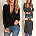 Ninimour Womens Keyhole Design Cross High-low Plunge Loose Blouse XL Black