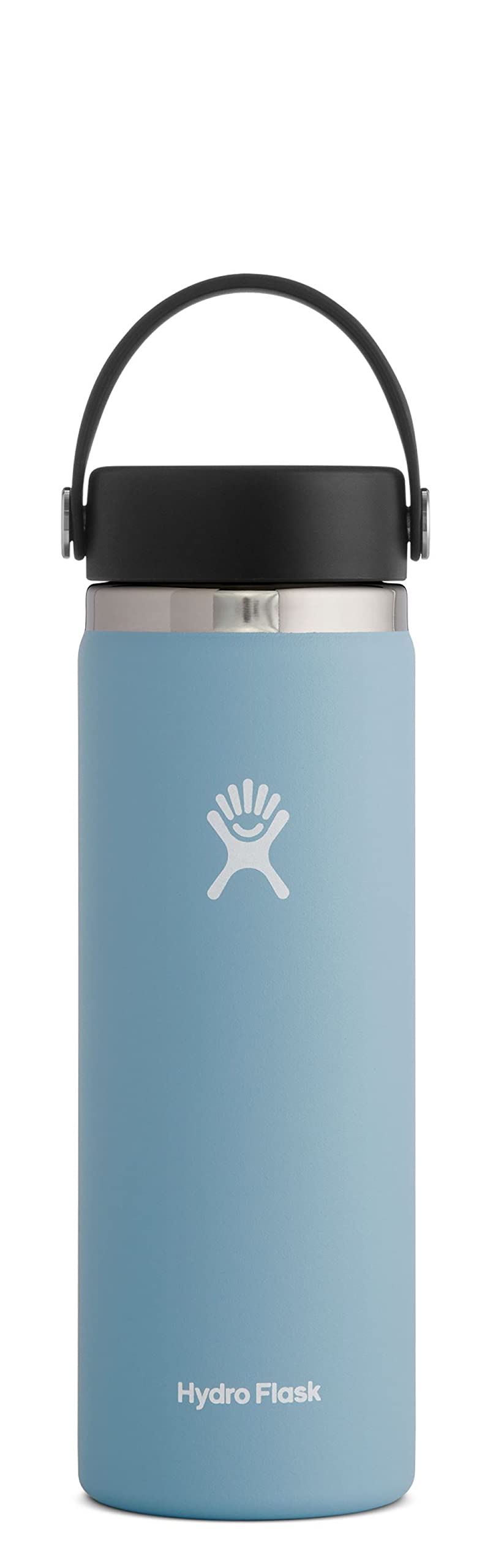 HYDRO FLASK - Water Bottle 591 ml (20 oz) - Vacuum Insulated Stainless Steel Water Bottle Flask with Leak Proof Flex Cap with Strap - BPA-Free - Wide Mouth - Rain