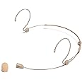 Samson DE60X Unidirectional Headset Microphone with Miniature Condenser Capsule and Four Adaptor Cables Compatible with Popular Wireless Systems,Beige
