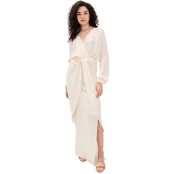 baobab long sleeve dress Manola Maxi Dress White in Lace