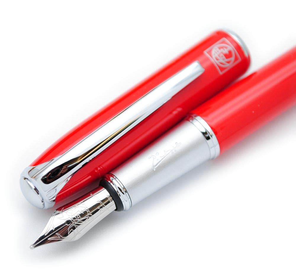 czxwyst Picasso 916 Malage Fountain Pen Original Box (Red, Medium Nib)