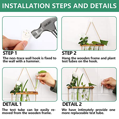 Wall Hanging Planter Glass Terrarium 3 Tiered Plant Propagate Station