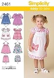 Simplicity Easy To Sew Toddler Dress, Pinafore, and Shorts Sewing Pattern, Sizes 1/2-4