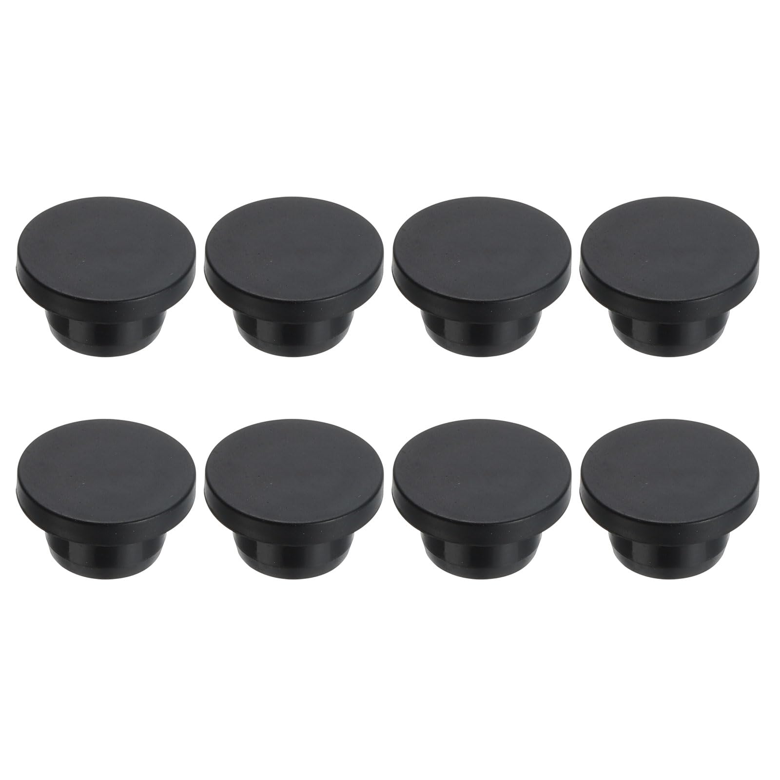 PATIKIL 18mm Diameter Rubber Hole Plugs, 8 Pcs Silicone Rubber Round Hole Stoppers for 17mm Hole, Black