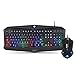 EagleTec K005-BA PC Gaming Keyboard and Mouse Combo Wired LED RGB Backlit Keyboard with Multimedia Keys & 5 Button Mouse with 3200 DPI for Windows PC Gamers (RGB Keyboard & Mouse Set) primary