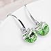 Crystal French Wire Dangle Drop Earrings (Green)