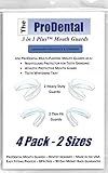 Professional Mouth Guard 4 pack from ProDental - BPA Free - Stops Teeth Grinding & Clenching - 2 Customizable Sizes for Optimal Comfort Night Guards - Hygienic, FDA Approved Soft Material, Made in USA