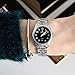 BUREI Women Dress Watches with Black Dial Date Calendar Metal Bracelet