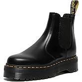 Dr. Martens Unisex 2976 Quad Chelsea Boot, Black Polished Smooth, 5 UK (7 Women US/6 Men US)