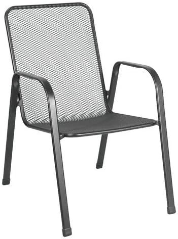 Amazon Com Euro S365000 04 Mhbn Verona Outdoor Steel Black Stackable Mesh Chair 29 X 22 33 5 In Garden Outdoor