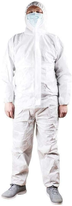 TTT L/XL/XXLWhite Coverall Chemical Hazmat Isolation Suit Disposable Protective Clothing New