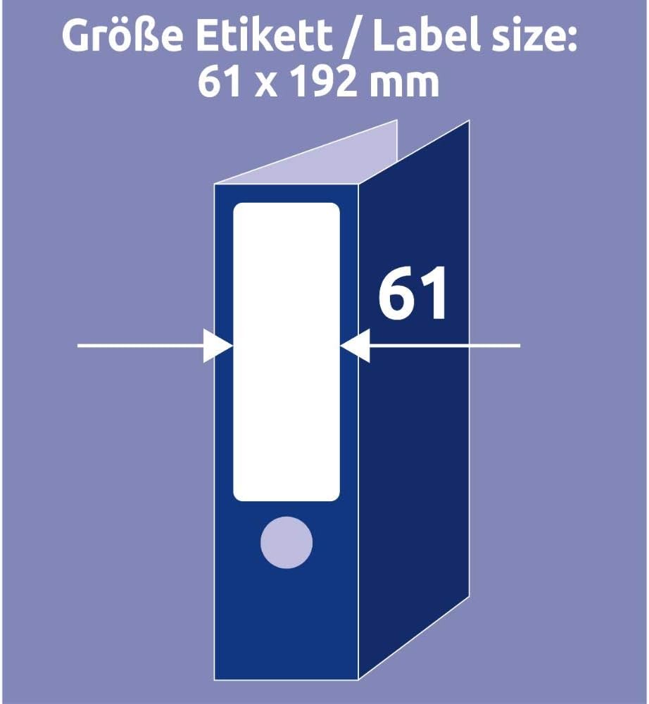 AVERY Zweckform LR4761-10 Recycled Folder Spine Labels 40 Spine Labels 61 x 192 mm on A4 100% Recycled Paper Wide/Short Self-Adhesive Printable Folder Labels 10 Sheets Natural White - Image 4