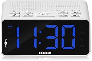 Homicial Digital Alarm Clock Radio with AM/FM Radio, Multi-Colors 1.4” LED Digits, Preset, Sleep Timer and Clear Display with