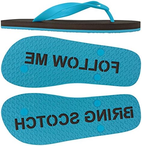 Womens Follow ME Bring Scotch Sand Imprint flip Flops Black