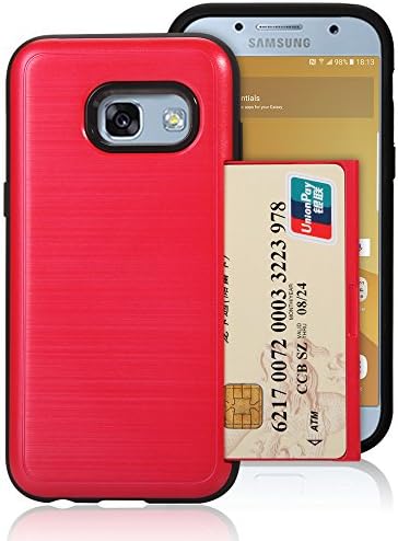 Samsung Galaxy A7 2017 Case,ual Layer Hard PC Cover + TPU Case Hybrid Defender Shockproof Protective Shell for Galaxy A7 (Red)