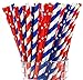 American Flag Paper Straws by Party Girl Kim - 200 Box | Stars and Striped - Red White and Blue Paper Straws | Memorial Day Decorations | Election 2020 Party Supplies | Eco Friendly (Red White Blue)