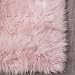 Super Area Rugs Pink Fluffy Rug - Faux Sheepskin Rug, Light Pink 2 x 3 Feet Carpet for Bedroom Living Room