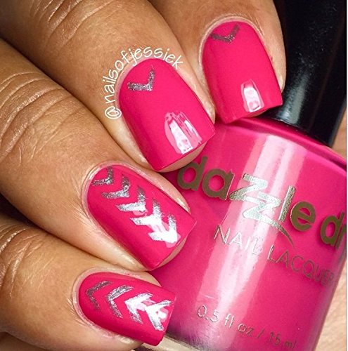 Single Chevron Stencil Nail Vinyls by Twinkled T - 1 Sheet of 36 Stencils