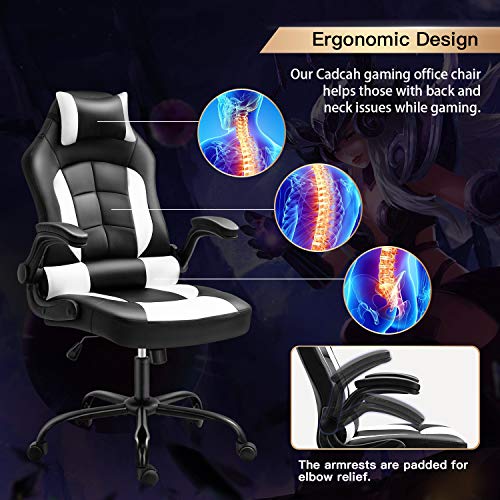 Gaming Chair, Cadcah Ergonomic Computer Chair Reclining High Back Office Chair Height Adjustment Desk Chair with… - Image 2