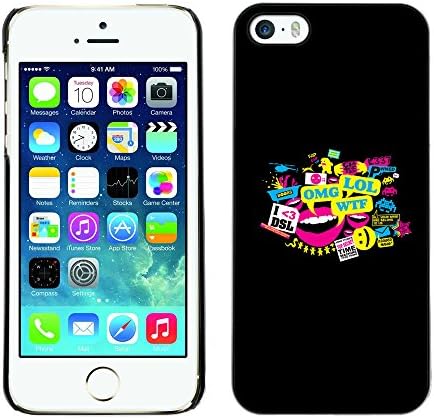 CASEX Cases / Apple Iphone 5 / 5S / Meme Typography - Lol Omg Wtf Dsl # / Slim Black Plastic Case Cover Shell Armor Defender