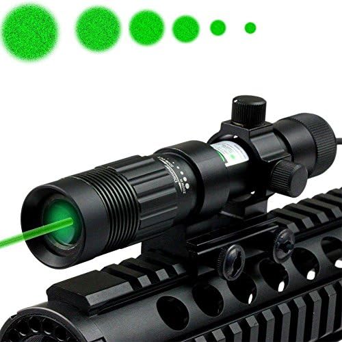 Hunting Adjustable Green Laser Sight Flashlight Illuminator Designator w/ Weaver Mount for Airsoft
